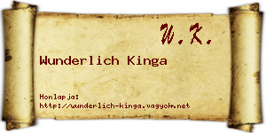 Wunderlich Kinga névjegykártya
